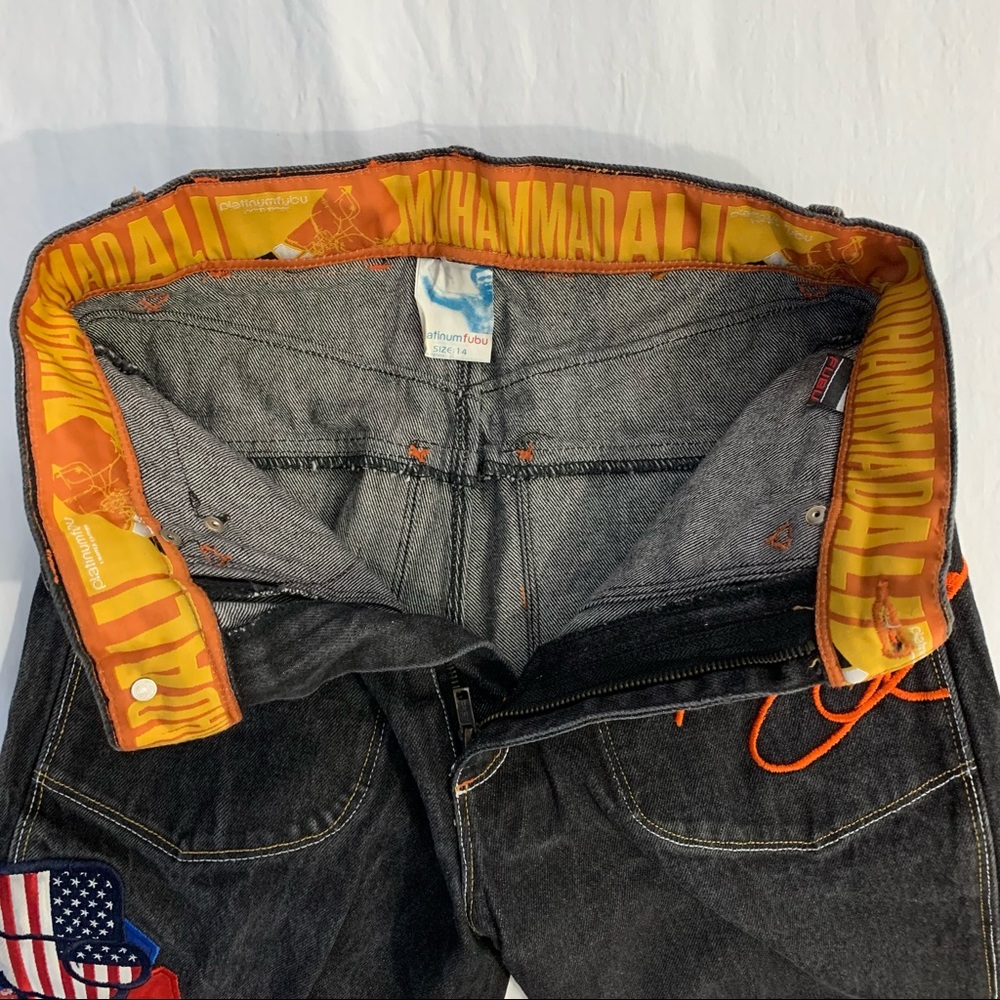 Platinum Fubu Muhammad Ali Limited Edition Boys Jeans 14 Rare Embroidered Patch - Picture 6 of 7